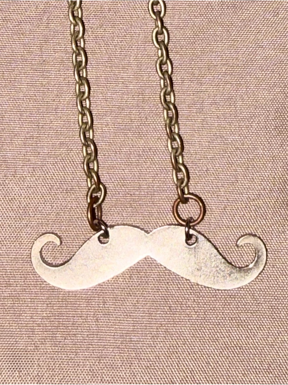 Silver Mustache Pendant Necklace